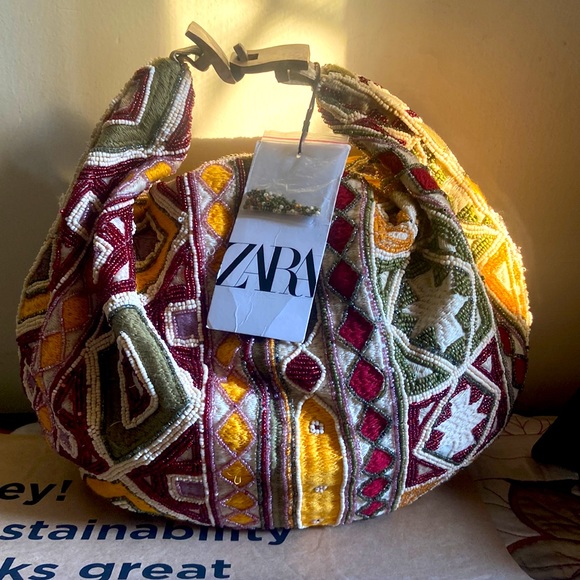 Zara Women Beaded Handbag 👜 - Picture 3 of 6